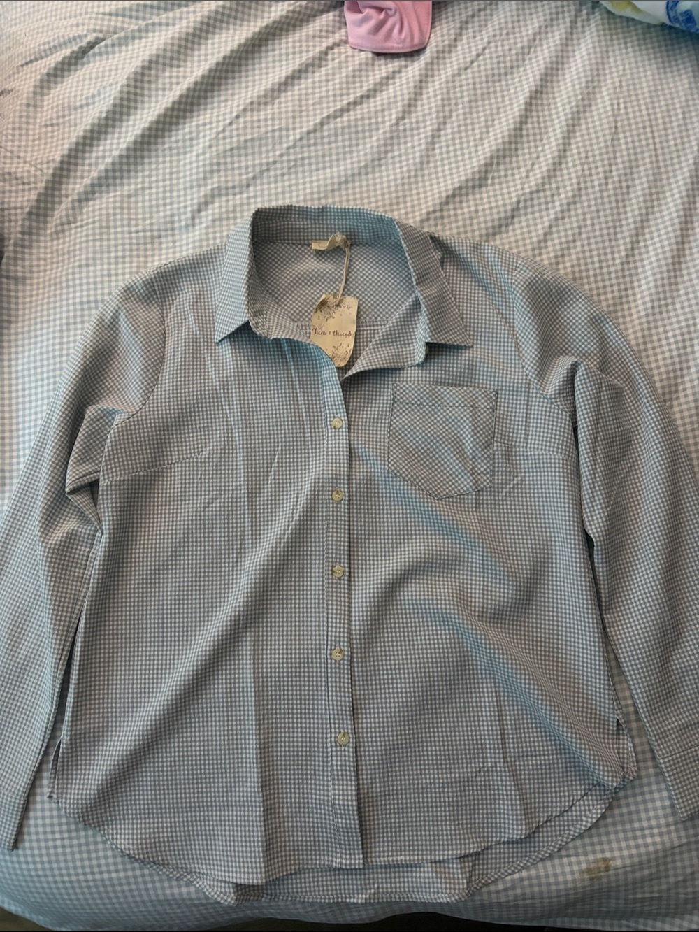 Hem & Thread Light Blue Micro-Check Button-Down Shirt